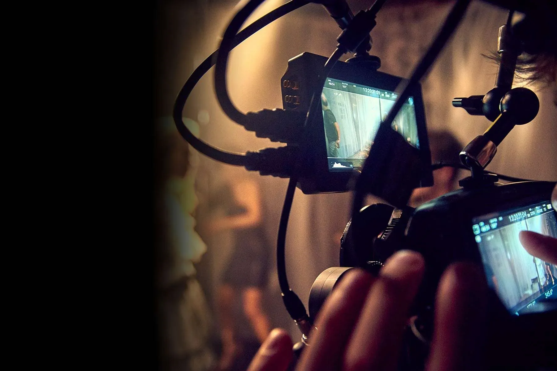 Film camera on set